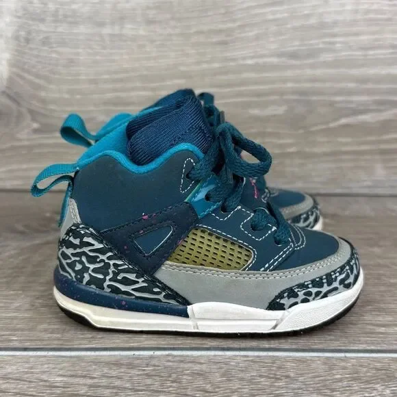 Nike Air Jordan Spizike BT Toddler Boy Sz 5 Space Blue White Mid Lace Sneakers