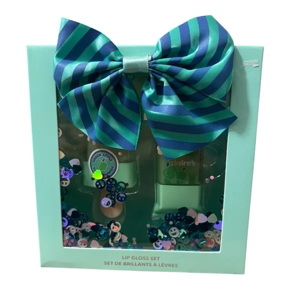 Girls Striped Bow Lip Gloss Gift Set