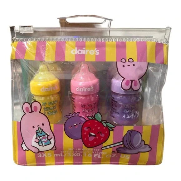 Claire's 3pc. Baby Bottle Lip Gloss Set
