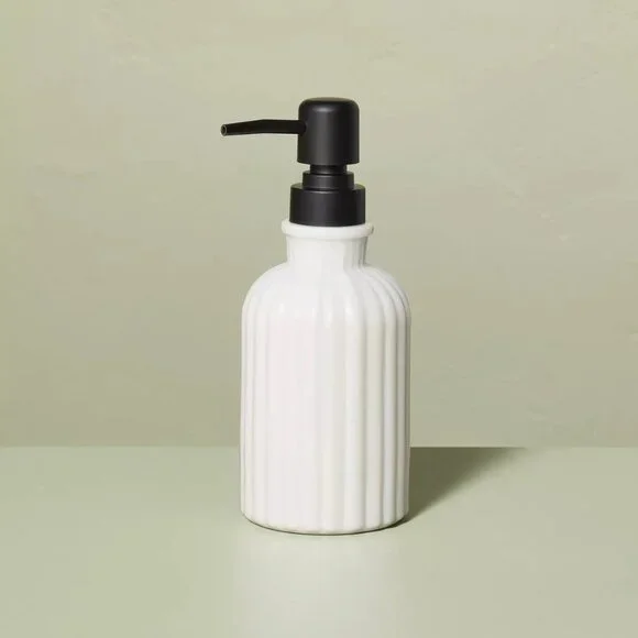 Fluted Milk Glass Soap Pump Black‎ – Hearth & Hand Magnolia, Target 2023