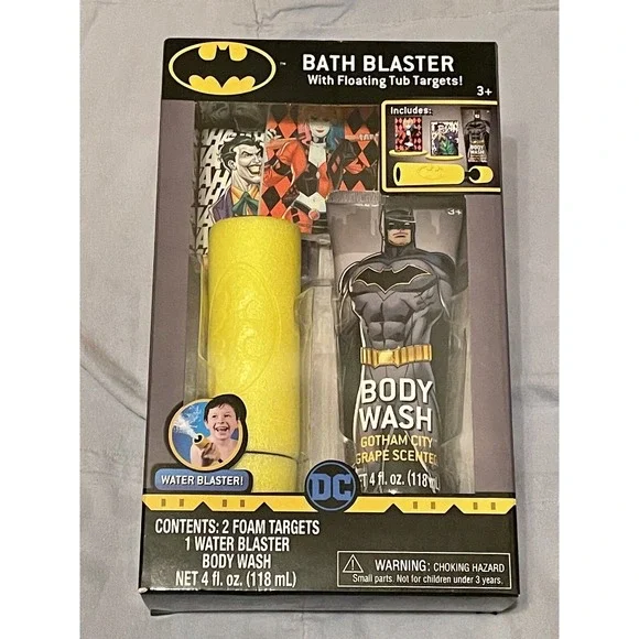 NEW Batman Bath Blaster w/Floating Tub Targets Body Wash 5 Piece Set