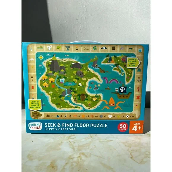 Chuckle & Roar Pirate, Treasure Island-Themed Seek & Find Floor Puzzle