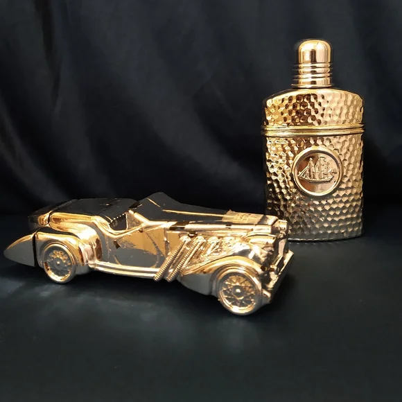 Vintage Avon Silver Duesenberg Oland Aftershave Bottle + Old Spice Aftershave