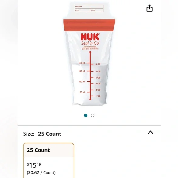 NUK SEAL N GO BAGS