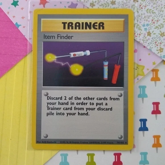 Vintage Rare - Item Finder Base Set Non-Holo Pokemon Card 74/102 - VG