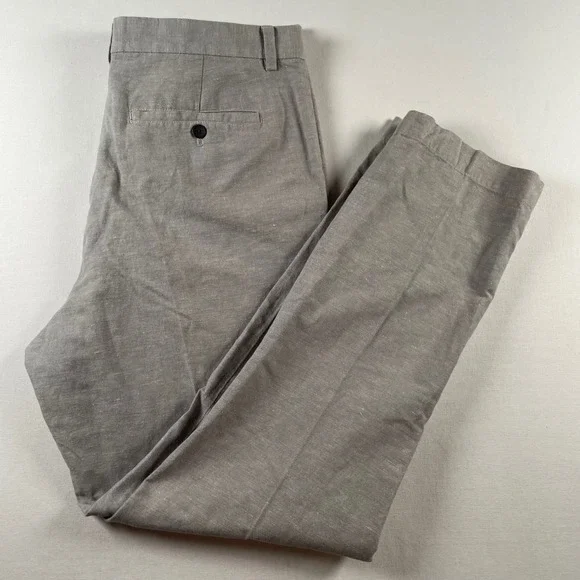 Banana‎ Republic Aiden Chino Pants Mens 36x34 Gray Linen Blend Slim Fit Casual