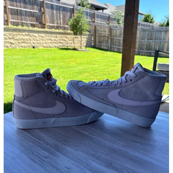 Nike Blazer Mid 77 4.5Y Purple Iced Lilac Suede High Top Sneakers