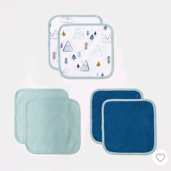 Cloud Island Baby Boys' 6pk Adventure Washcloth Set