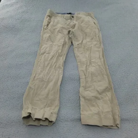 Banana Republic Pants Mens 35x30 Beige Linen Blend Chino Preppy Casual Straight