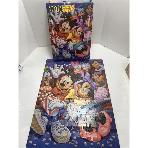 Vtg Disney Mickey & Friends At The Movies 100 Piece Puzzle | Golden | Complete