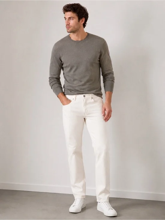 Banana Republic Traveler Linen Cotton Slim Pants Cream 36x32 Quiet Luxury