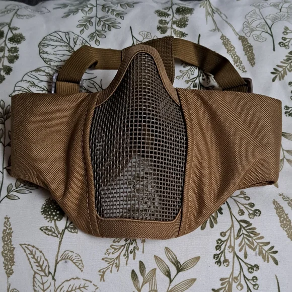 Tactical Brown Mesh Half Face Mask Airsoft