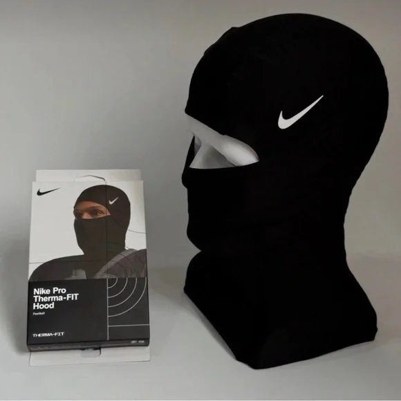 Nike Black Balaclava Hood with White Swoosh