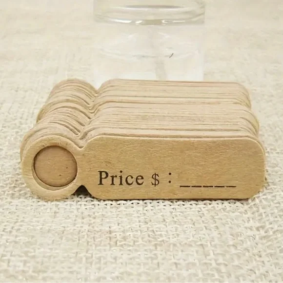 100pcs Blank Kraft Label Price Tags with String