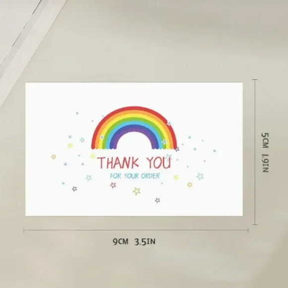 50 Thank You Rainbow Cards NWT