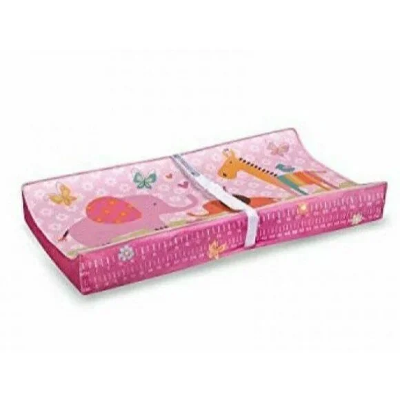 Baby's Journey Measure Me Changing Pad Cover Pink Elephant Ruler Growth
