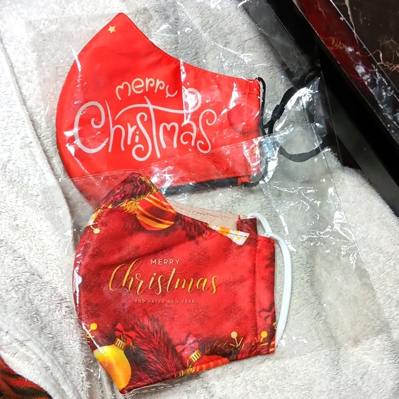 2 Beautiful Holiday Christmas Face Masks