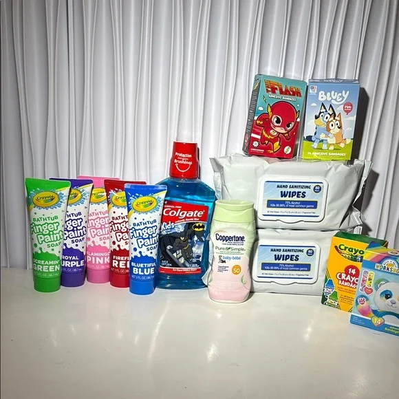 Crayola Kids Grooming Supplies Set Colorful Paints, Band-Aids, Batman