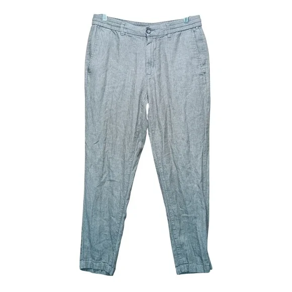 Banana Republic Mason Athletic Tapered Green Linen Blend Pants Men 32x32 (32x26)