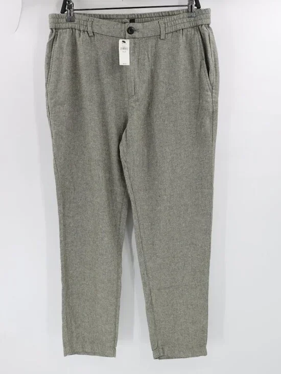 NWT Banana Republic Pants 34x28 Athletic fit Tapered Linen Cotton Herringbone
