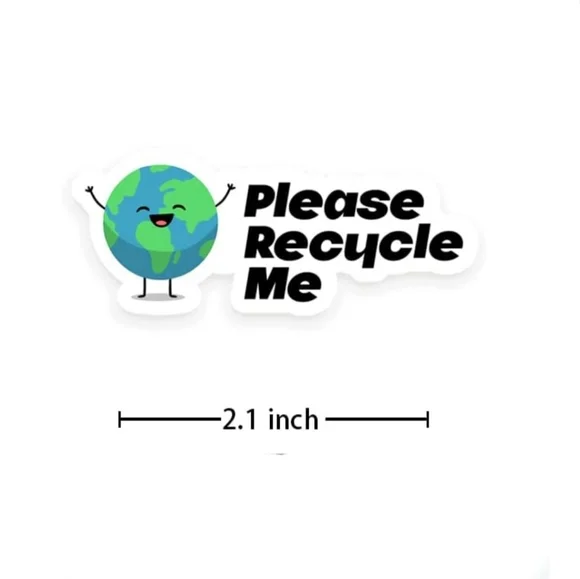 100 PLEASE RECYCLE ME Small Business Stickers