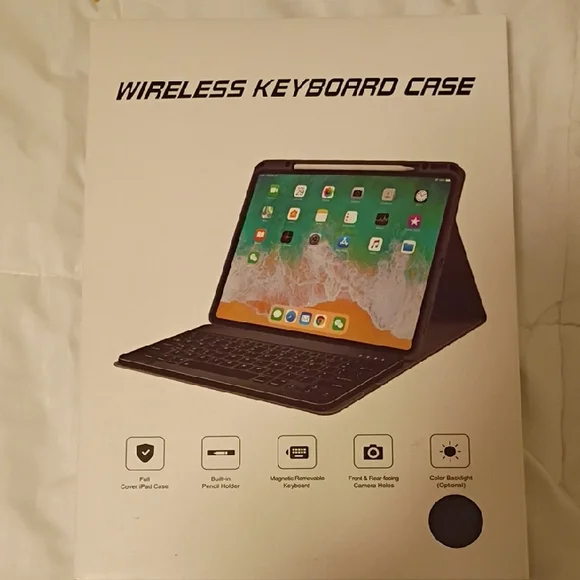 Slim Wireless Keyboard Case for Tablet - Black