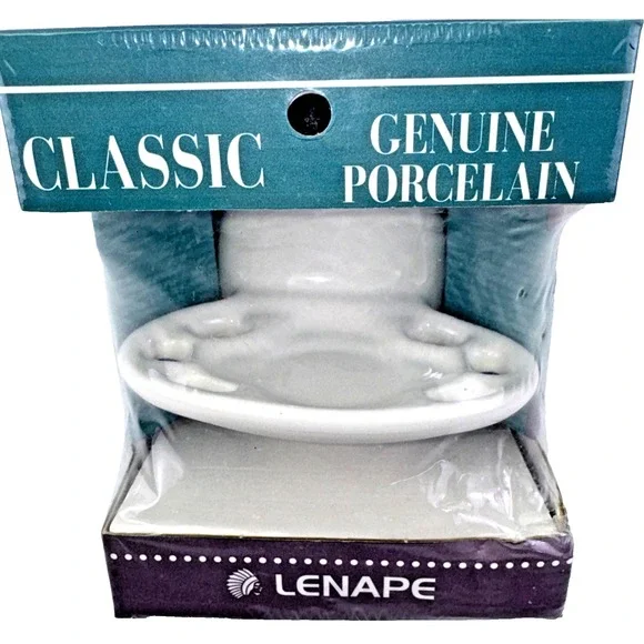 Lenape Porcelain Toothbrush Holder Wall Mount White Bathroom Classic NOS
