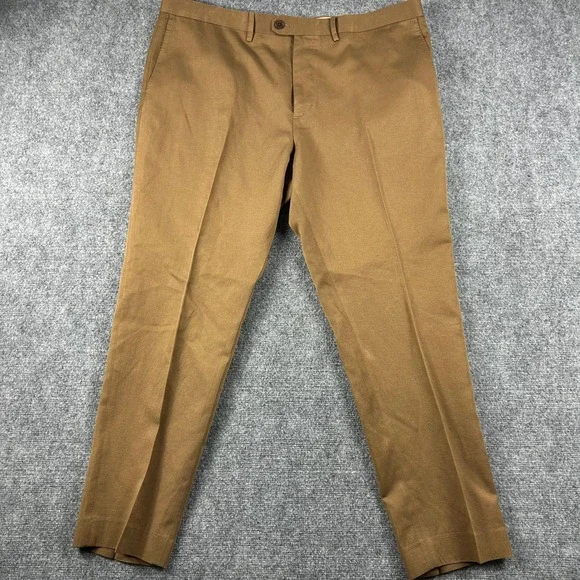 Banana Republic Dress Pants Mens 42R Brown Italian Fabric Emmetex Cotton Linen