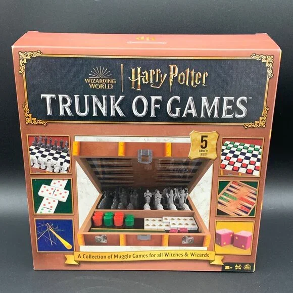 Harry Potter Trunk Of 5 Muggle Board Games Wizard Witch‎ Set Ages 8+ Spin Master