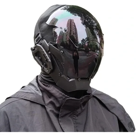 Punk Cosplay Mask Men Adult Black Halloween Party Rave Festival Costume Gear