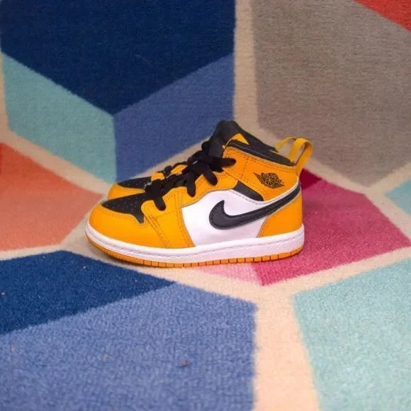 Nike Air Jordan 1 Mid Toddler 'Reverse‎ Yellow Toe' - Toddler US 8