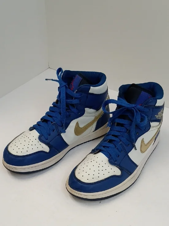 Nike Air Jordan 1 Mid Royal Blue White Sneakers Size 6 Youth