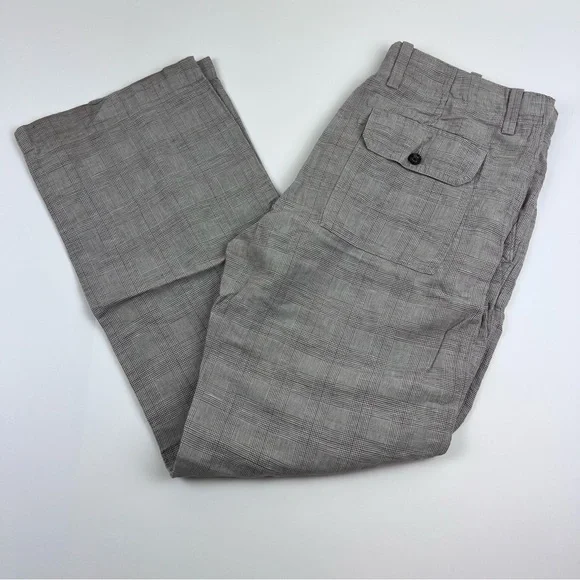 Banana Republic Plaid Men’s Drawstring Linen Blend Pants Size 36