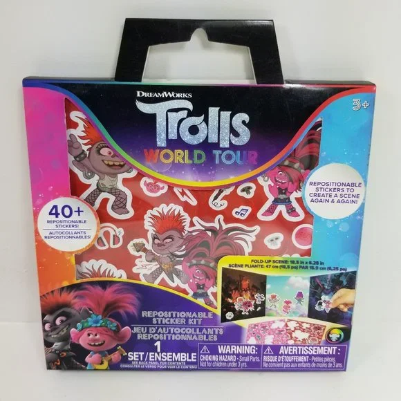 Trolls World Tour 40+ repositionable stickers