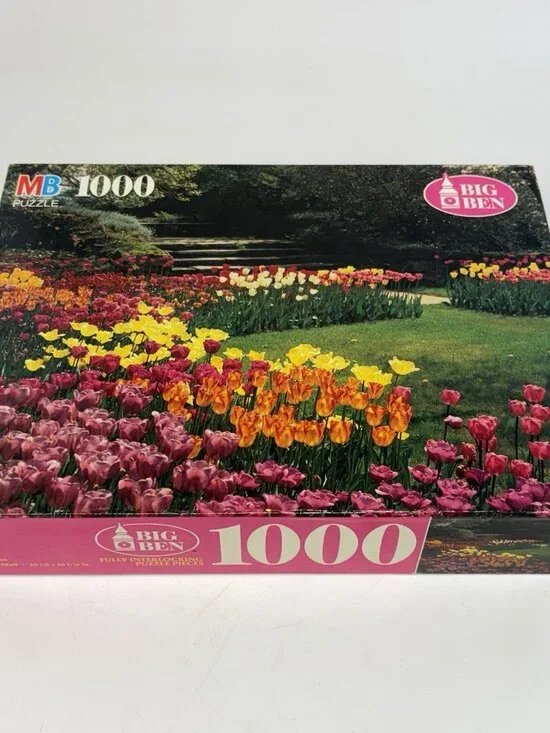 Milton Bradley Big Ben Puzzle 1000 Pieces Vtg 1994 FACTORY SEALED Floral Garden