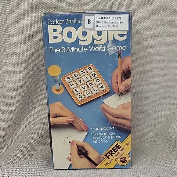 BOGGLE 3 minute word game parker brothers ( 1983 ) edition complete. Red Boggle