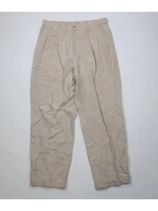 Vintage 90s Banana Republic Safari Mens 36x32 Distressed Linen Wide Leg Pants