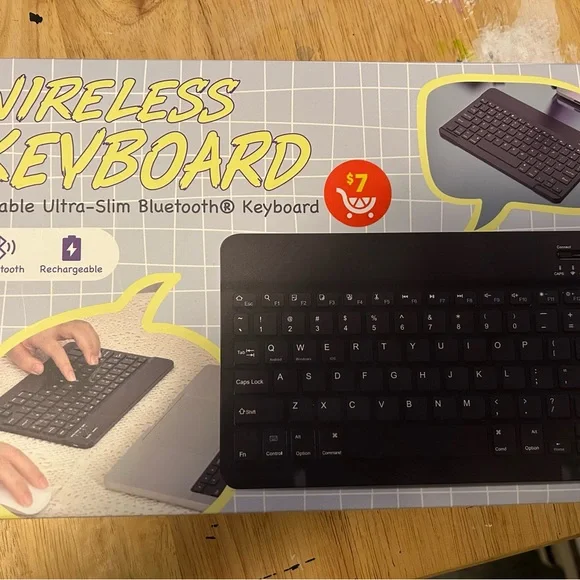 Ultra-Slim Wireless Bluetooth Keyboard - Black