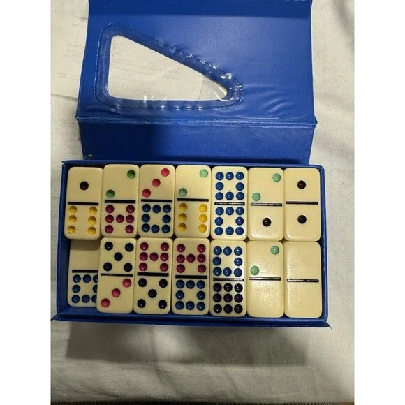 Double Nine Dominoes Professional Color Dots set of 55 Fame 1993 9952MX