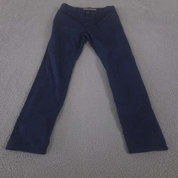 Banana Republic Pants Mens 31x30 Blue Slim Fit Linen-Blend Five Pocket Washwell