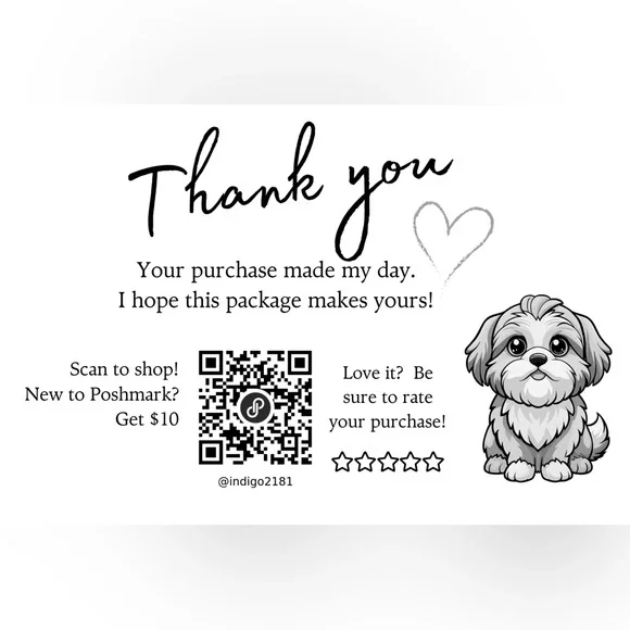 100 Custom 4”x6” Thank You & QR Code Stickers, Pick Your Color