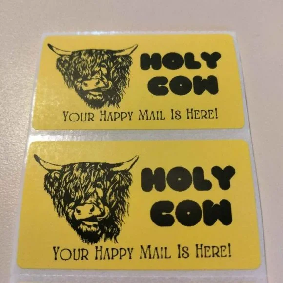 50 Holy Cow- Shipping Labels Thermal Packaging Stickers 2.25