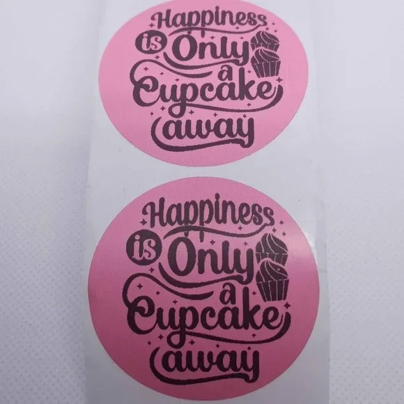 💙100 Cupcake- Round Shipping Labels Thermal Packaging Stickers 2