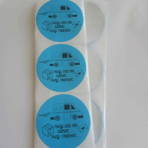 💙100 USPS Tracking- Round Shipping Labels Thermal Packaging Stickers 2