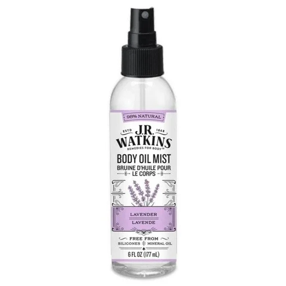 J.R. Watkins Natural Hydrating Body Oil Mist, Moisturizing Body Oil Spray