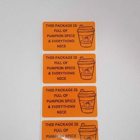💙100 Pumpkin Spice- Shipping Labels Thermal Packaging Stickers 2.25