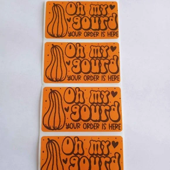 💙100 Oh My Gourd- Shipping Labels Thermal Packaging Stickers 2.25