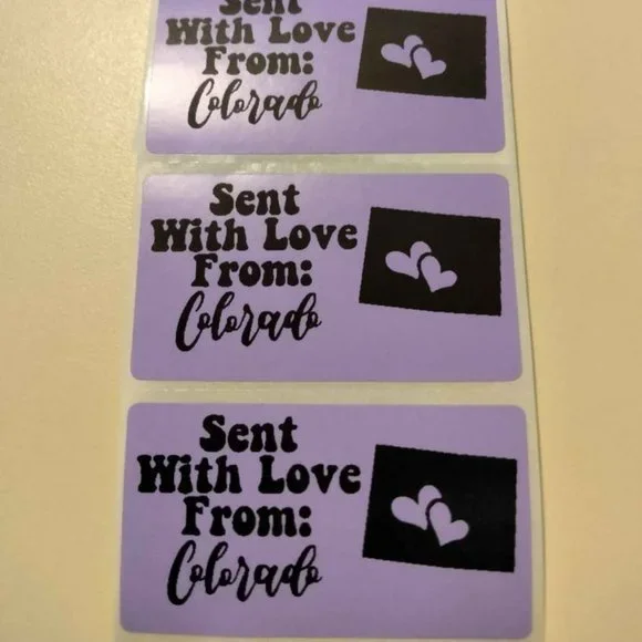 💙100 Colorado- Shipping Labels Thermal Packaging Stickers 2.25