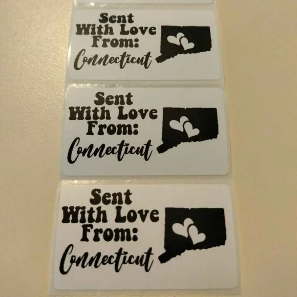 💙100 Connecticut- Shipping Labels Thermal Packaging Stickers 2.25