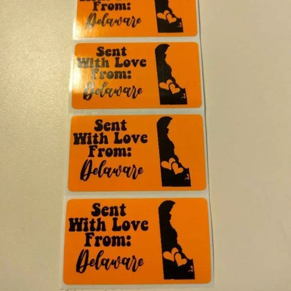 💙100 Delaware- Shipping Labels Thermal Packaging Stickers 2.25